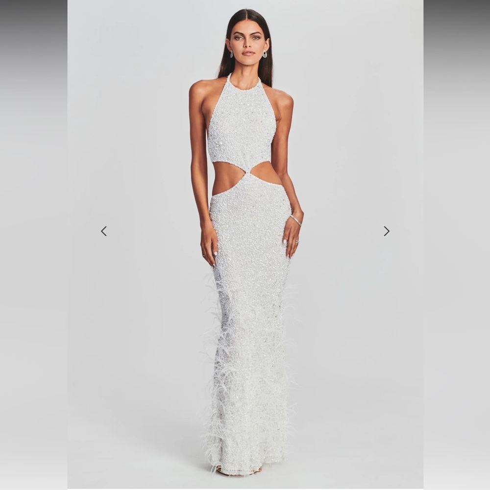 Retrofete Katerina Sequin Feather Dress